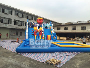 تابستان اژدها هیدز آبی بزرگ بادی آب با اسلاید با استخر برای سرگرمی کودکان و نوجوانان